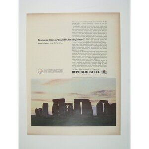 Vintage 1960s Republic Steel Stonehenge Print Ad